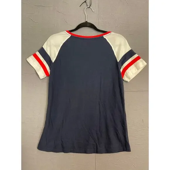 New Era Women's Boston Red Sox Profile Navy Arched Notch Neck T-Shirt size M - Picture 3 of 3